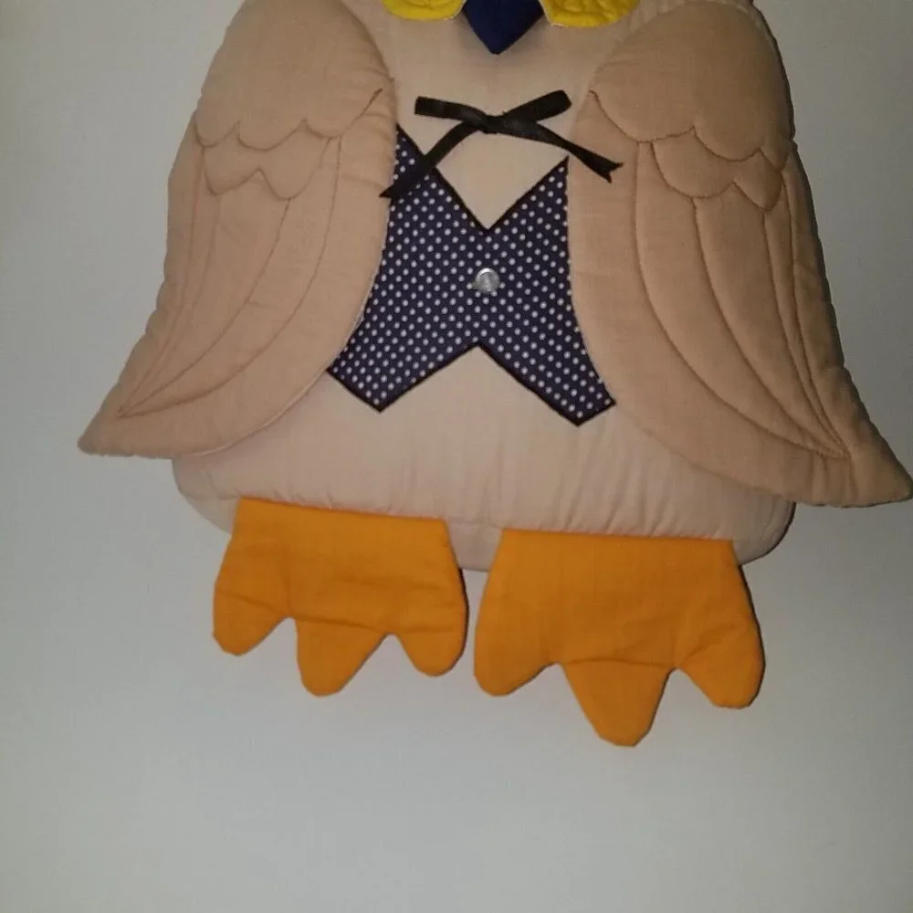 VTG House of Hatten Owl Decorative Pillow Plush 12